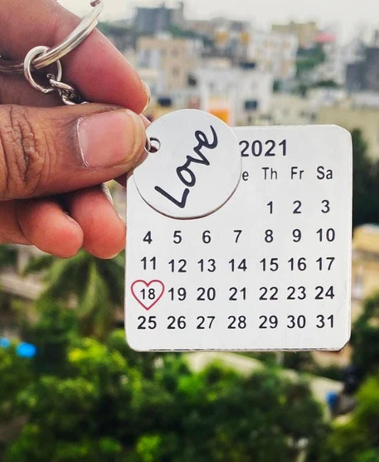 Personalised Couple special Date Calendar Keychain