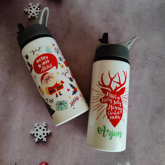 Personalised Christmas special straw Sipper bottle
