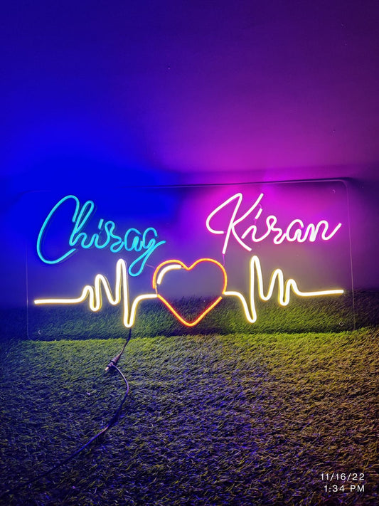 Heart Beat Couple Neon