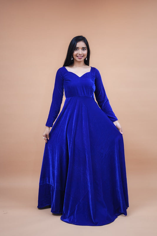 Fiona Navy Blue Velvet Gown