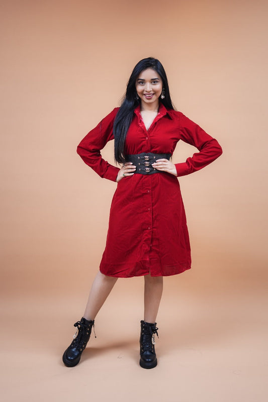 Mary Red Velvet Dress