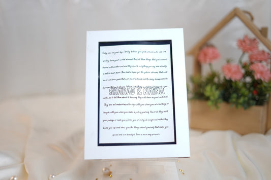 Message acrylic frame