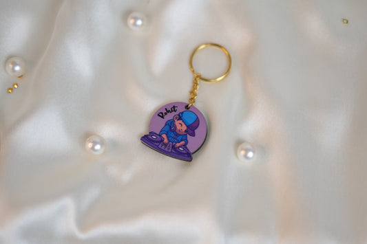 DJ cartoon keychain