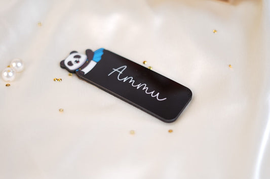 Customised Text Super Panda Bookmark