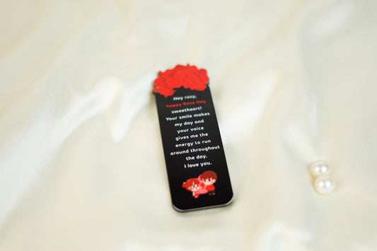 Rose Day Wooden Bookmark