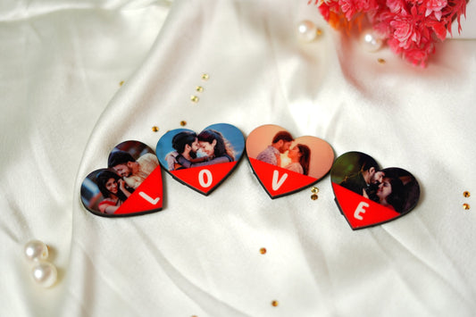 Love heart photo fridge magnet