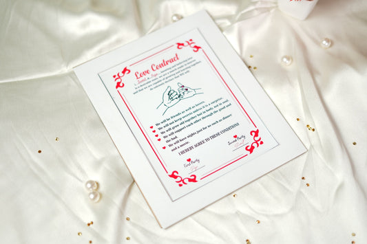 Love contract acrylic frame