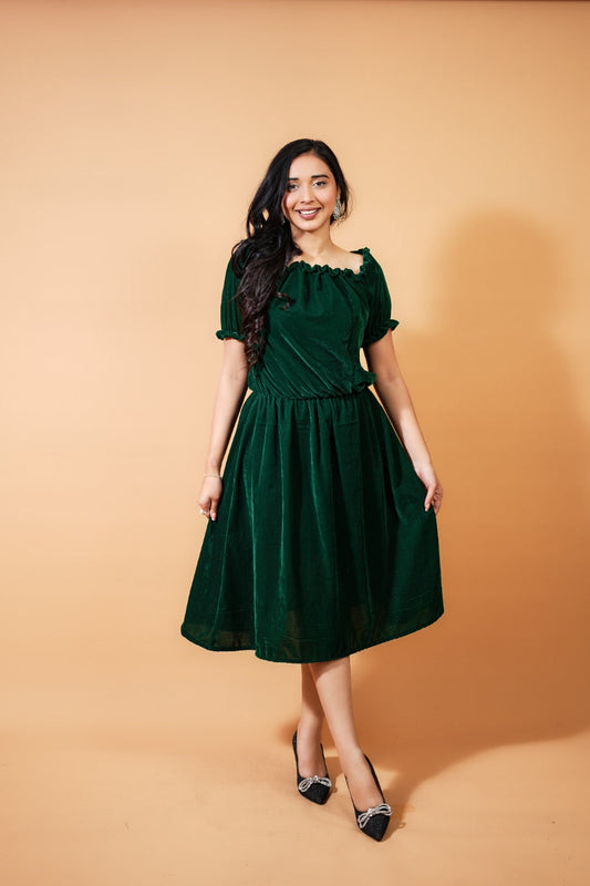 Green Velvet Dress