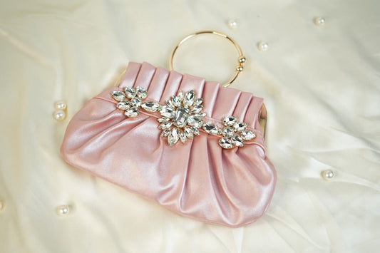 Peach Diva Stones Work Purse