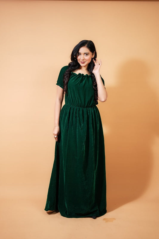 Green Velvet Gown plus