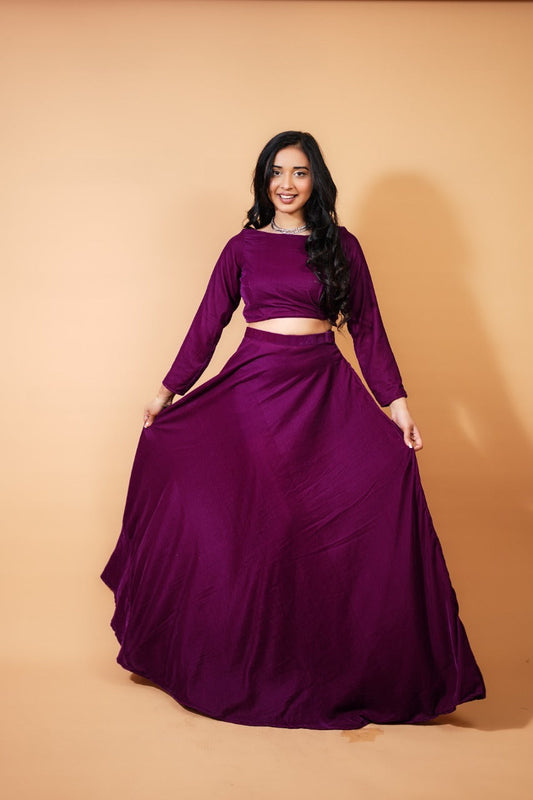 Purple Velvet Skirt and Top plus
