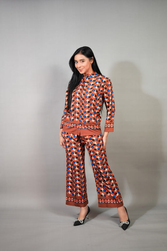 Abstract Domino Patten Shirt Pant