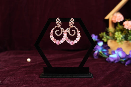 Peach Chimes Silver Plated and Crystal Dangle Earrings for Women