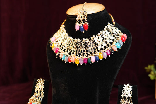 Mirror work Necklace Set