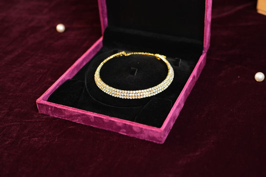 Golden 3 layer Stone Chocker set