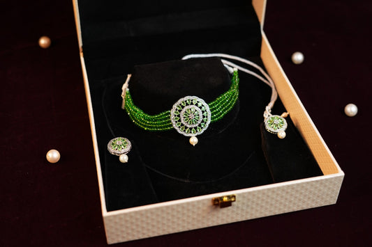 Stone Work Choker Necklace Earring set
