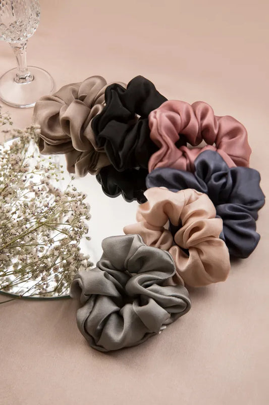 THE JEWEL COLLECTION SATIN SILK SCRUNCHIES Combo