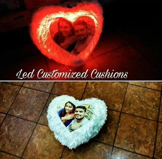 Led Heart  fur cushion