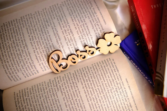 Personalised Floral Wooden Bookmark 04