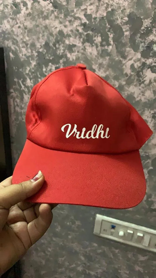 Personalised Red Name Cap