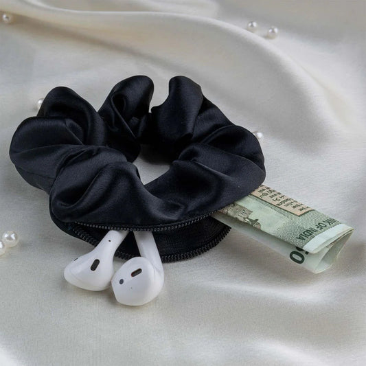 Black Pocket Scrunchie