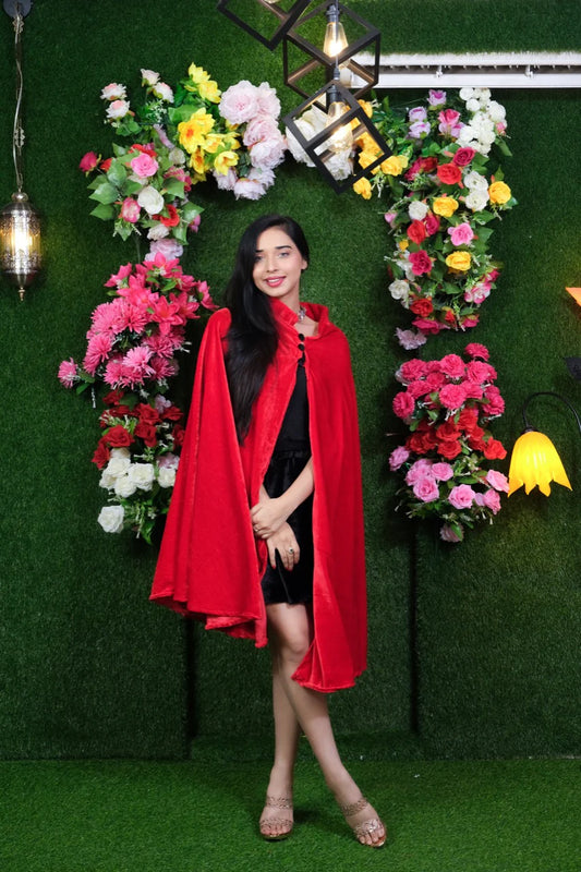 Red velvet Long Cape
