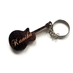 Guitar With Name Keychain