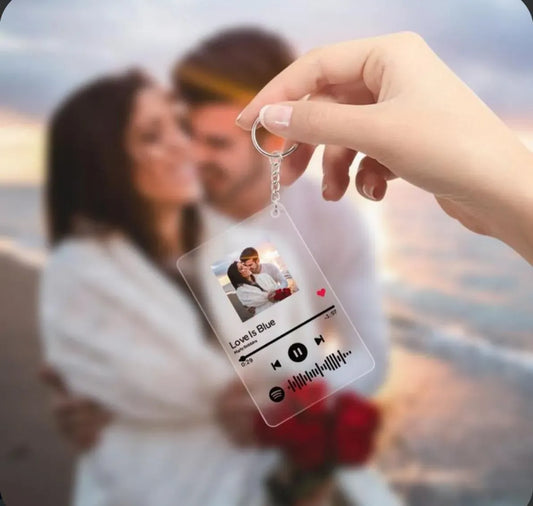 Glass Spotify Keychain