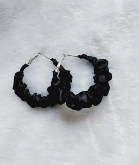 Black Scrunchie Hoops