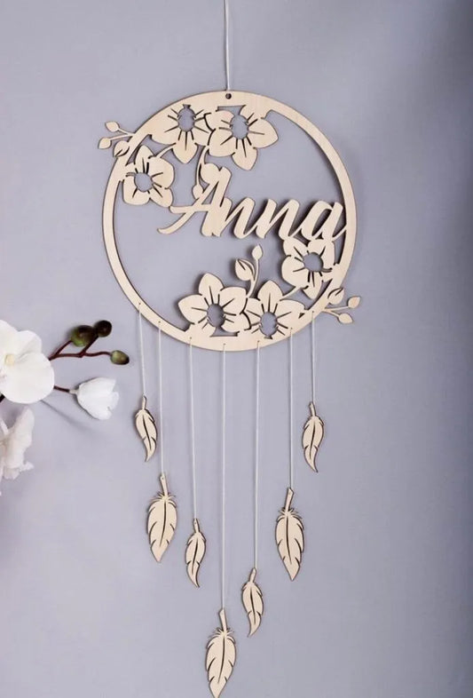 Flower wooden dream catcher