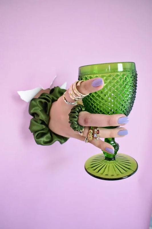 Green scrunchie ring
