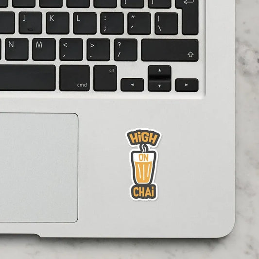 High on Chai laptop sticker