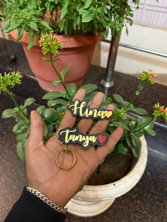 Customised Golden Acrylic Keychain