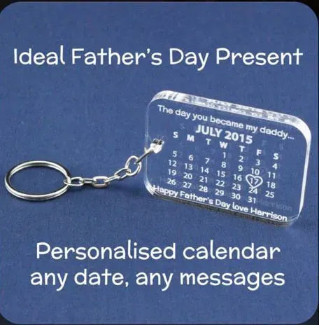 Glass Date Keychain