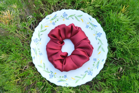 Red Satin Scrunchie