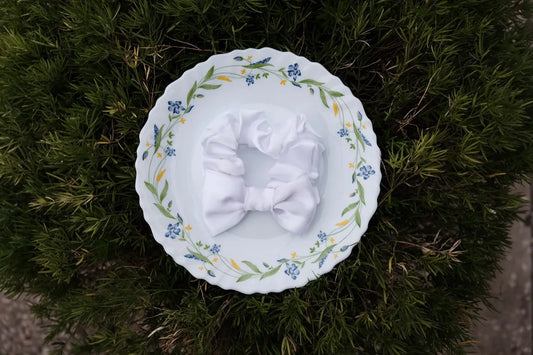 White Bow Scrunchie