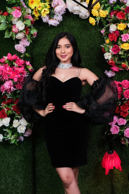 Organza Detachable Black Sleeve