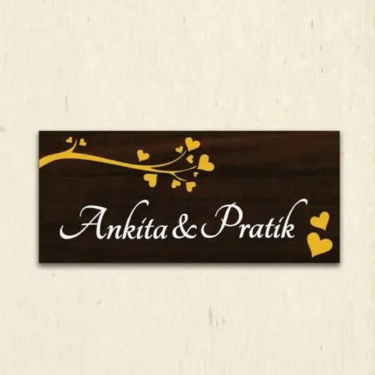 Wooden Couple Name Plate
