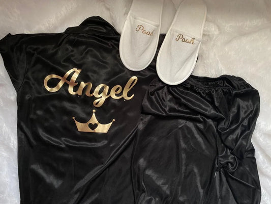 Night Suit Satin with Slippers