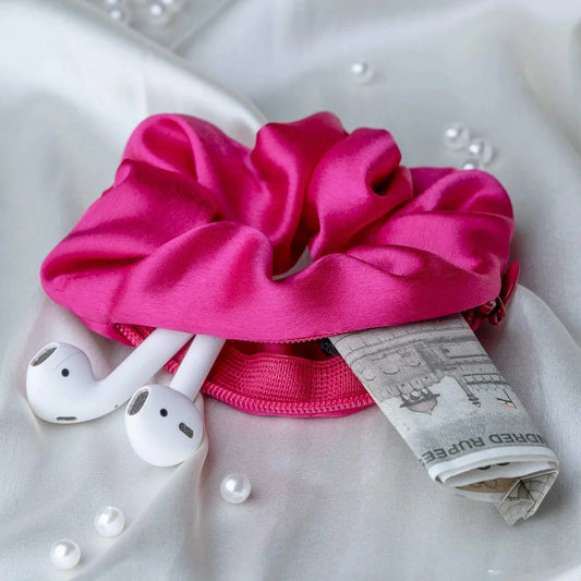 Pink Pocket Scrunchie