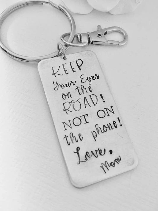 I Love Mom Keychain