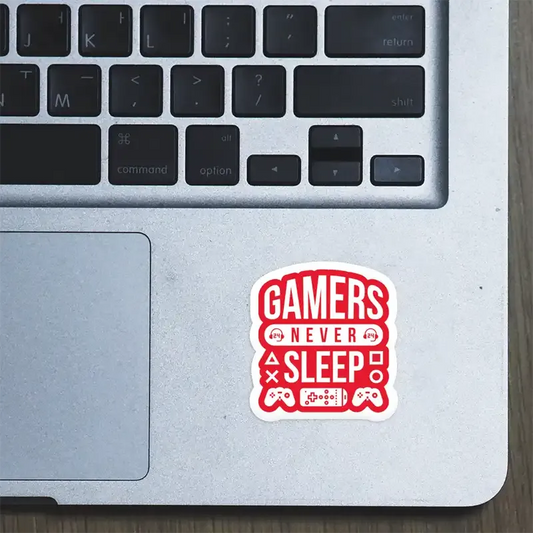 Gamers Never Sleep Laptop Sticker