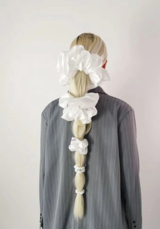 White Scrunchies Family Combo