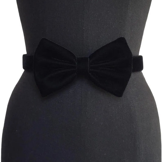 Black velvet Bow Belt
