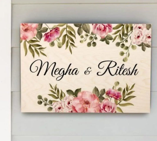 Floral Name Plate