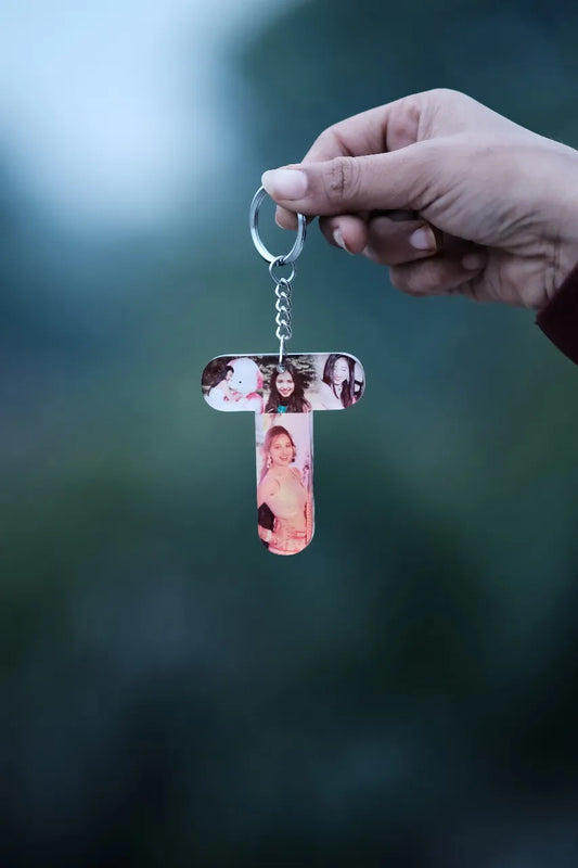 Double Side Initial Keychain