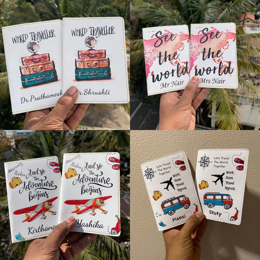 White Printed Passport cover