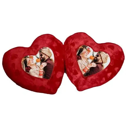 Couple heart cushion