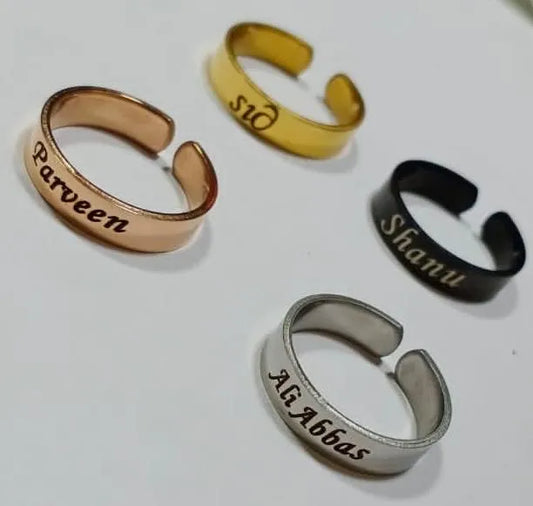 Adjustable engraved  ring