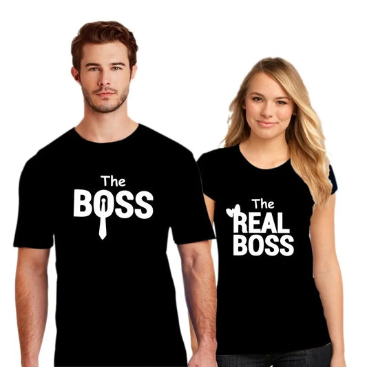Couple T Shirt Boss Real Boos